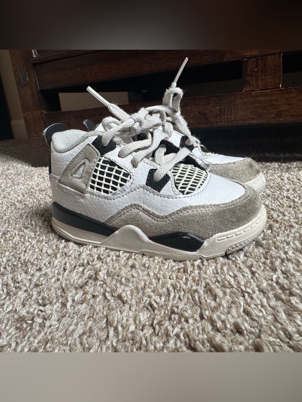 Nike Air Jordan 4 Retro TD Military Black White Toddler